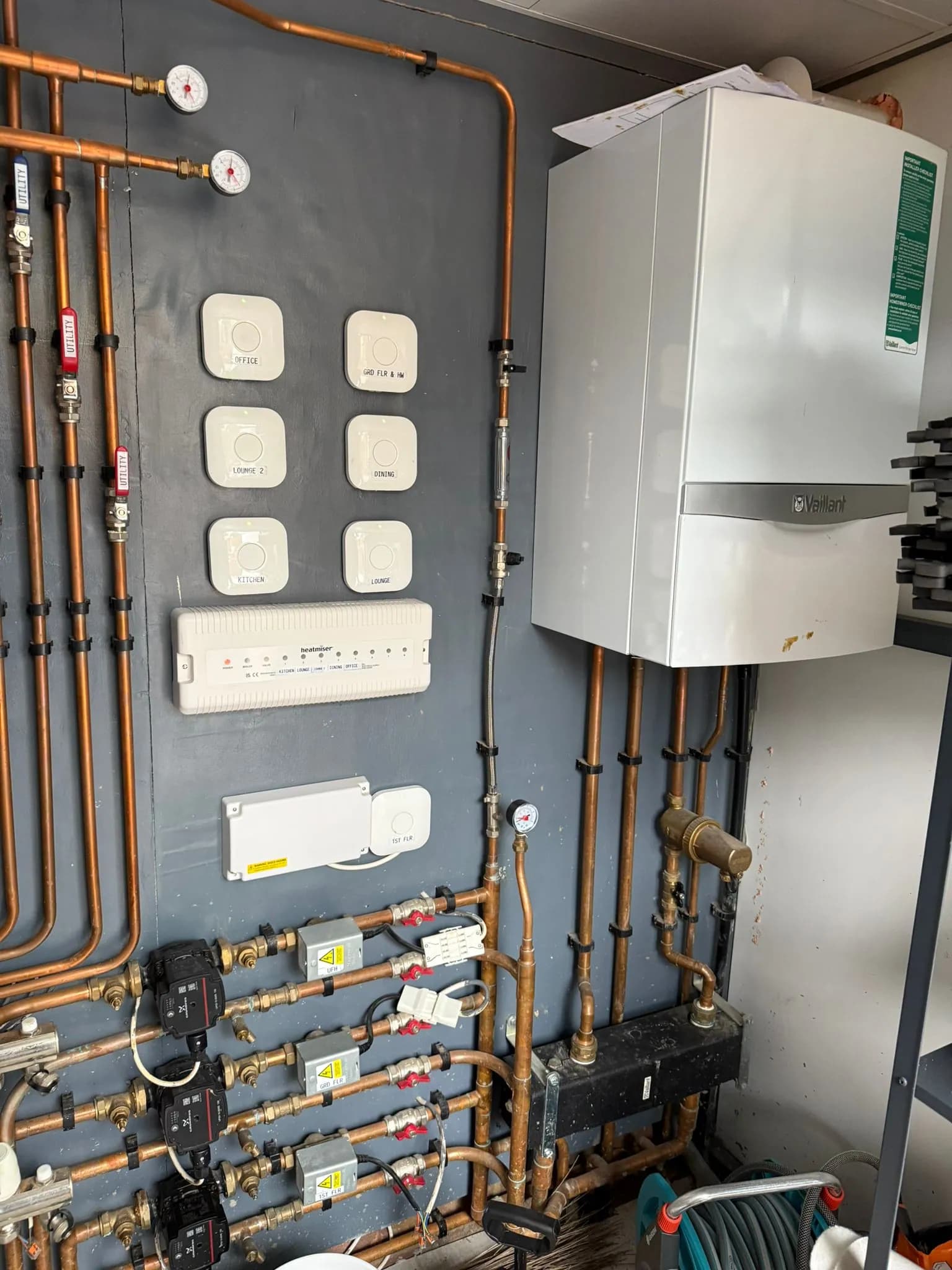 Vaillant ecoTEC gas boiler with multi-zone underfloor heating controls in Broxbourne